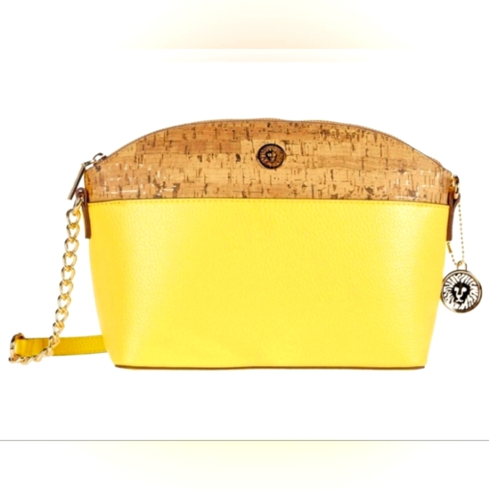 Anne Klein Yellow Cork Top Crossbody Bag